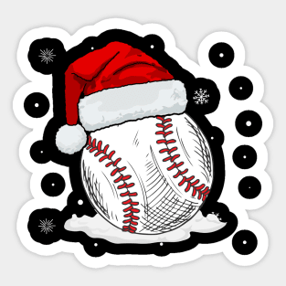 Christmas Baseball Ball Santa Hat Xmas Boys Sticker